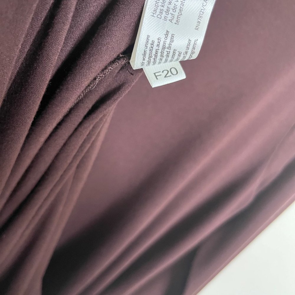 Eileen Fisher Women's Brown V-Neck Calf Length Dress Size Small Long Sleeve - Picture 10 of 12